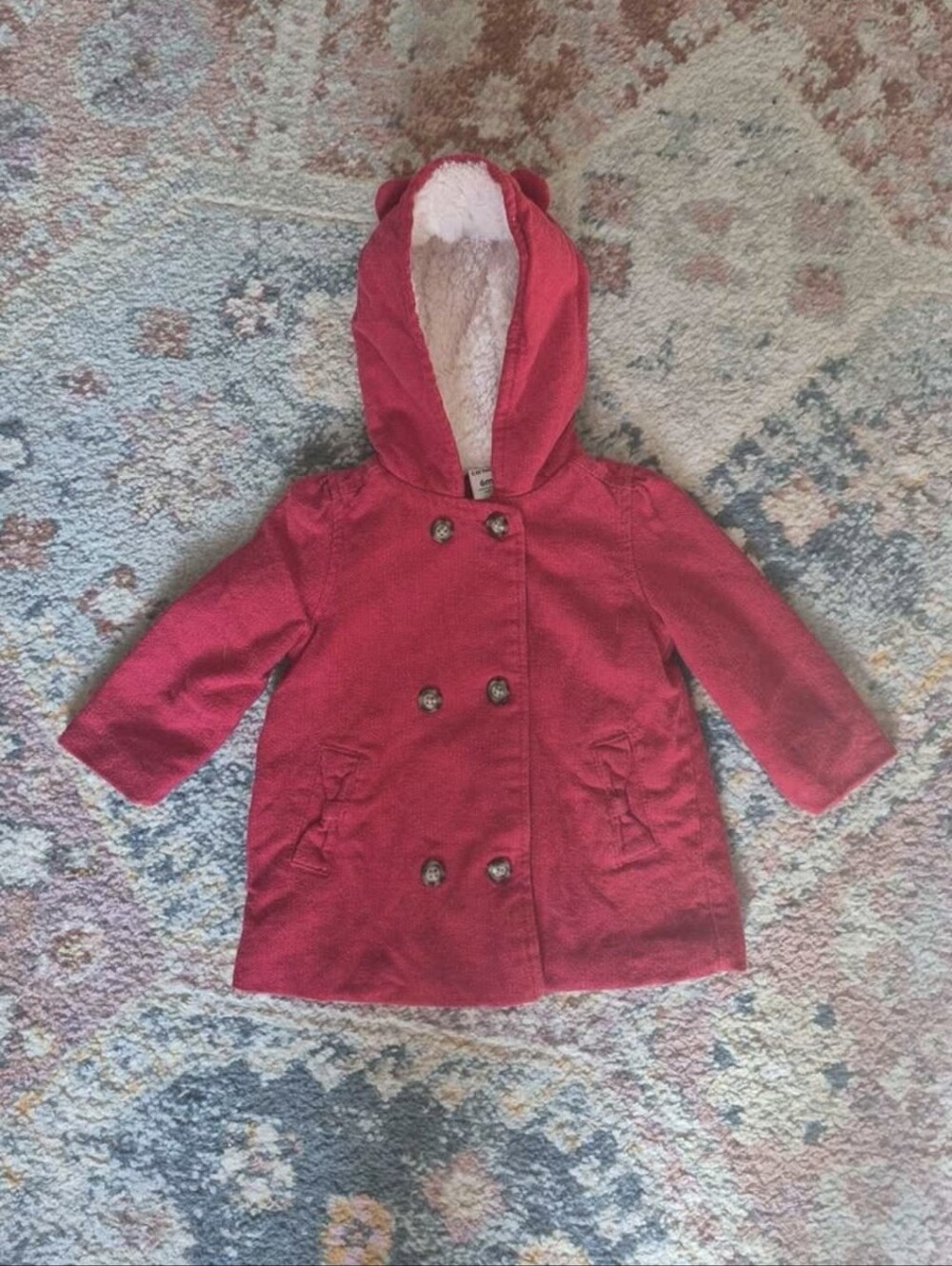 Carters Baby Girls' Red Hooded Double-Breasted Coat
